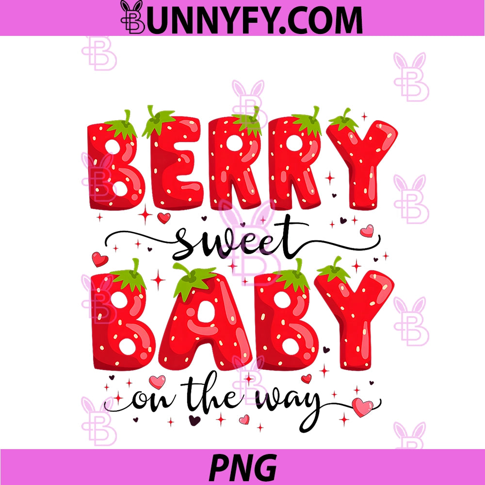 Berry Sweet Baby On The Way PNG, Strawberry Pregnancy Gender PNG