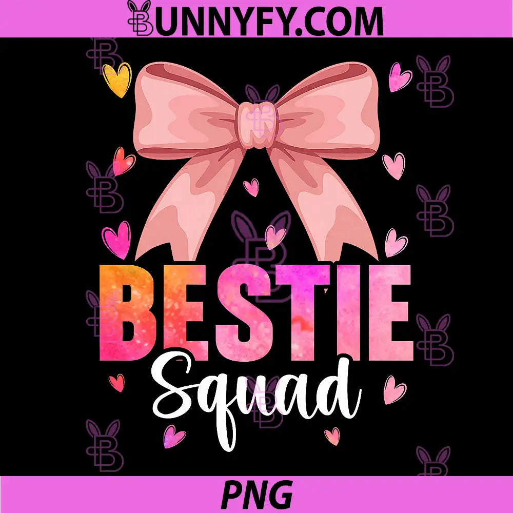 Bestie Squad PNG, BFF Cute Tie Dye Sleepover PNG