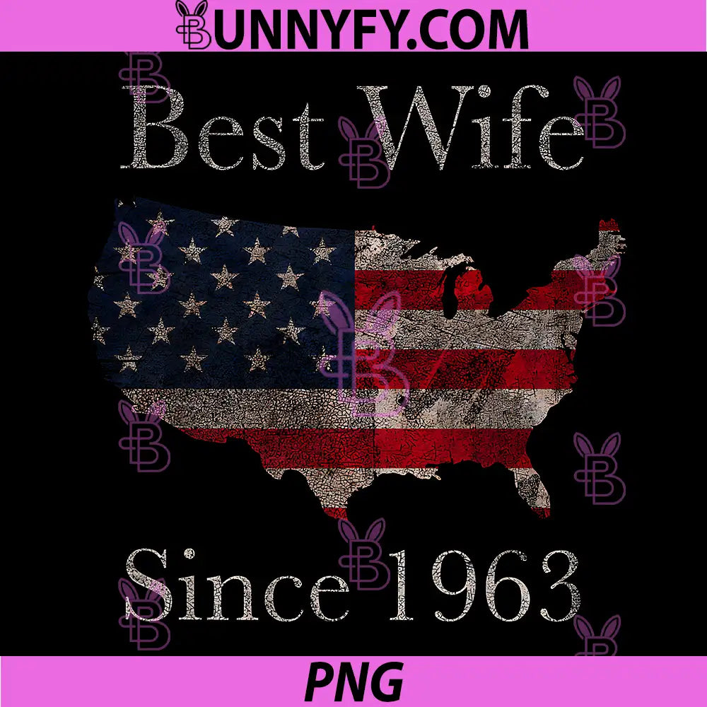 Best Wife Since 1963 PNG, American Flag Map PNG