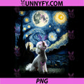 Bichon Frise Dog Art Van Gogh Starry PNG, Night Bichon Frise Performance PNG 