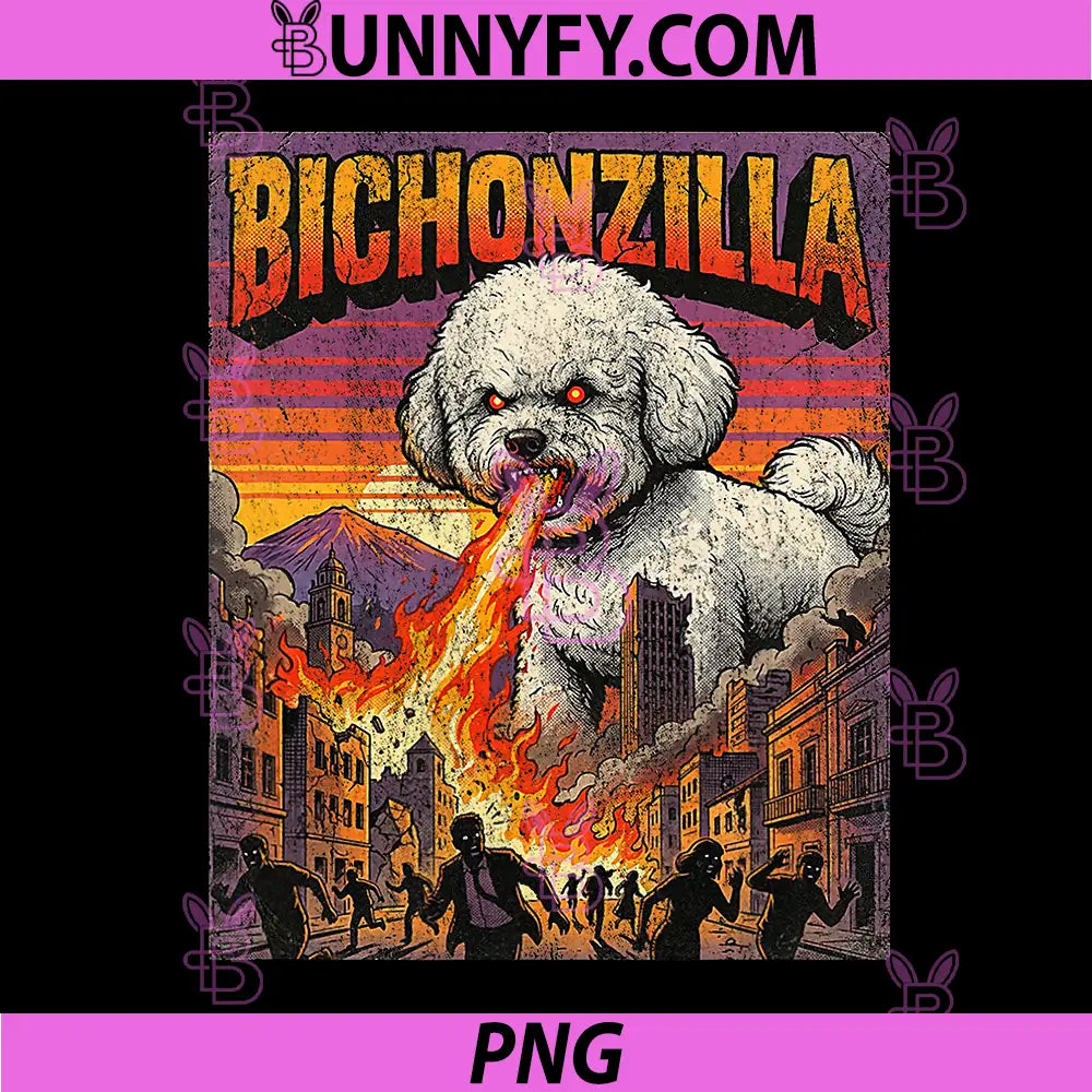 Bichonzilla Bichon Frise PNG, Dog Monster Dogzilla Movie Parody PNG