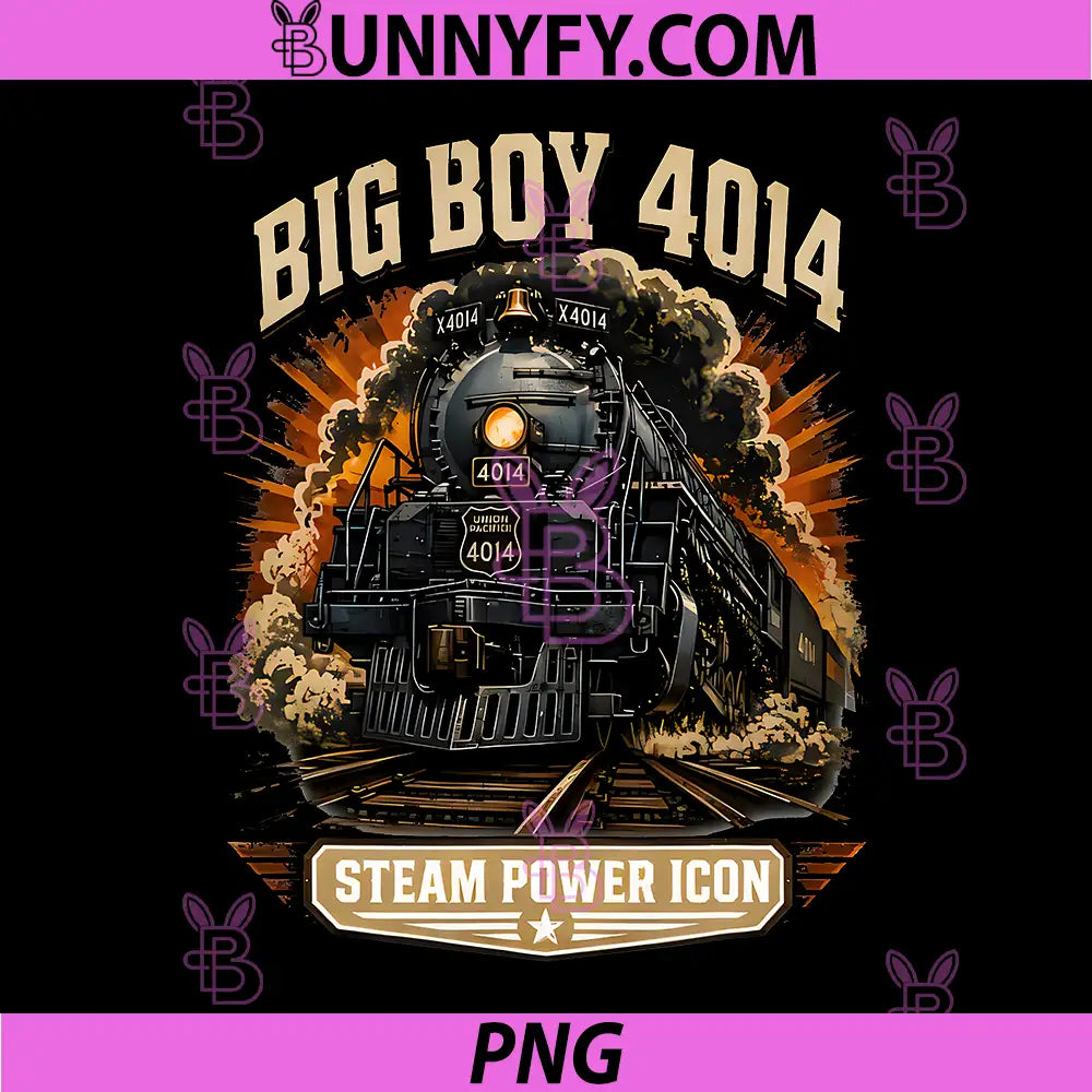 Big Boy 4014 Steam Engine PNG, Locomotive Train Vintage Railroad PNG