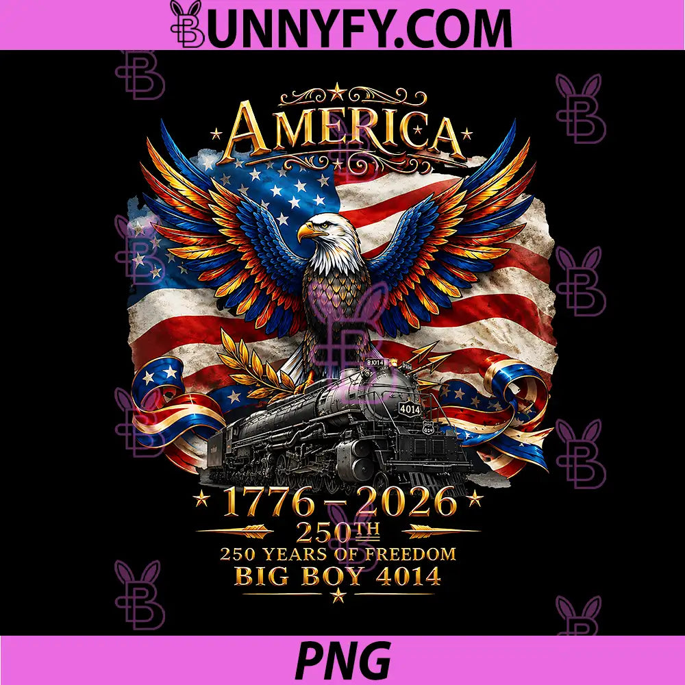 Big Boy 4014 Train USA 250th PNG, Anniversary Patriotic American PNG