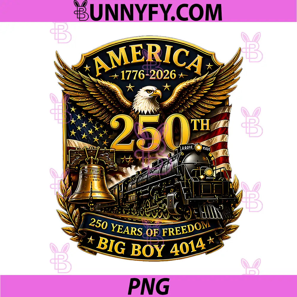 Big Boy 4014 Train USA 250th PNG, Anniversary Patriotic American PNG