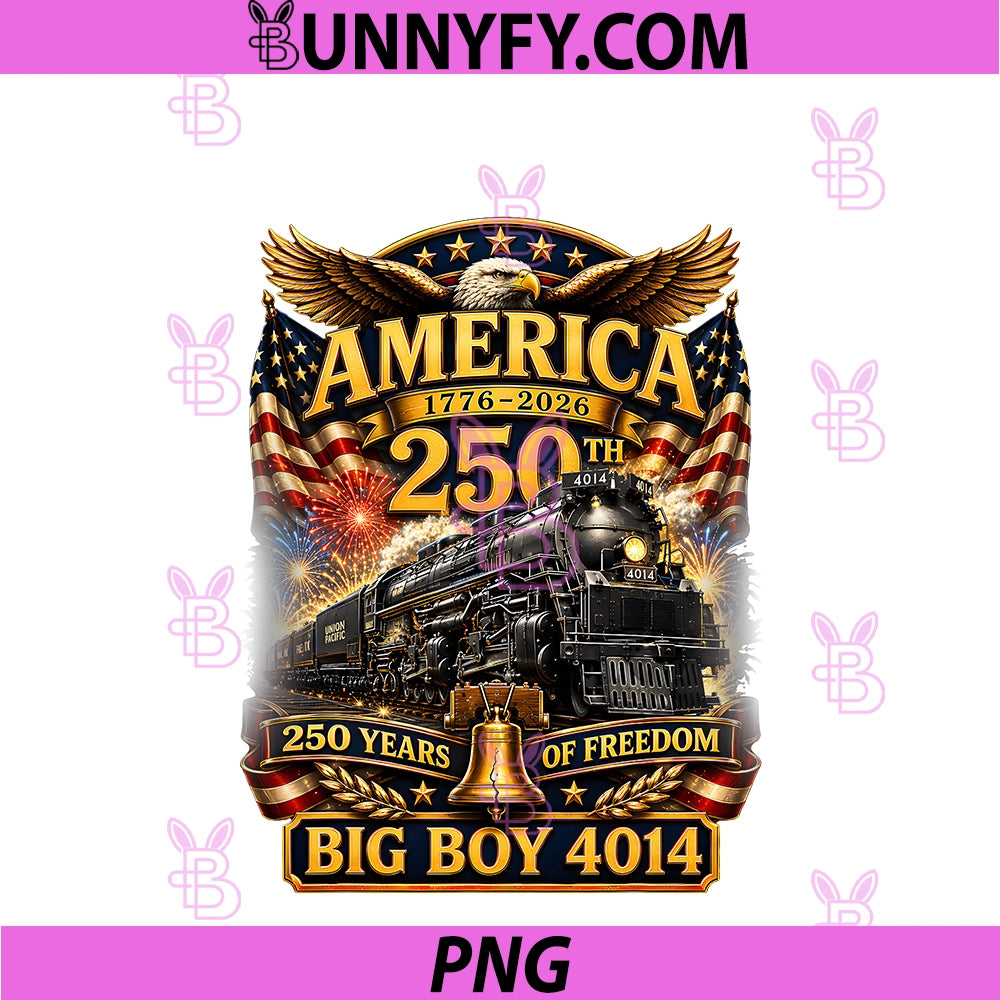 Big Boy 4014 Train USA 250th PNG, Anniversary Patriotic American PNG