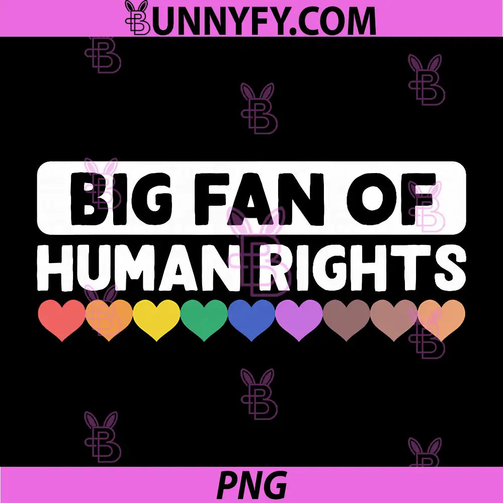 Big Fan of Human Rights PNG, Retro Rainbow Hearts PNG