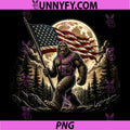 Bigfoot American Flag Sasquatch PNG, Patriotic 4th of July Forest PNG