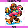 Bigfoot Beach Pink Flamingo PNG, Aloha Float Pool Summer Vacation PNG