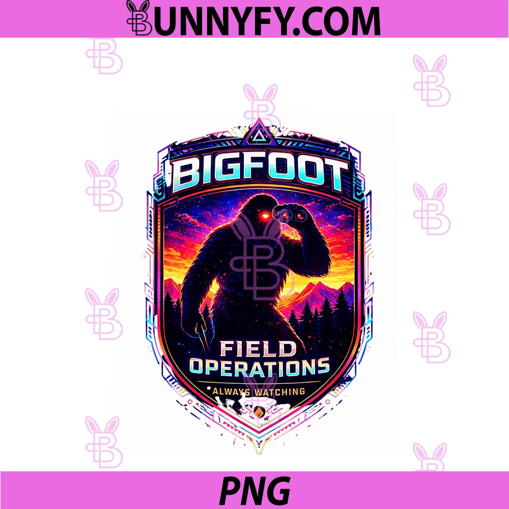 Bigfoot Field Operations PNG, Illustrated Badge Design PNG