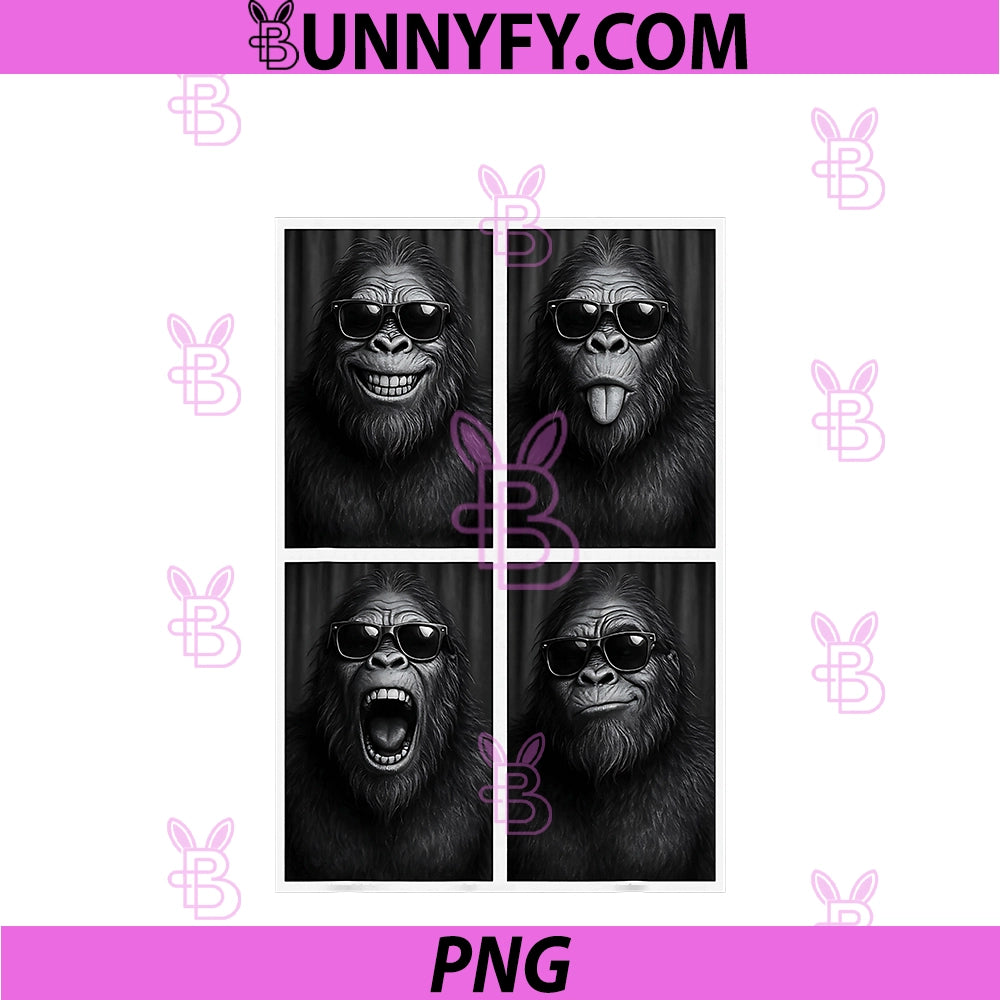 Bigfoot In Sunglasses PNG, Funny Photobooth Sasquatch Expressions PNG