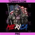 Bigfoot Merica Rock Hand PNG, American Flag Patriotic 4th of July PNG