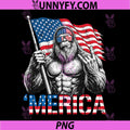 Bigfoot Merica Rock Hand PNG, American Flag Patriotic 4th of July PNG