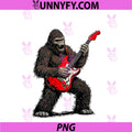 Bigfoot Playing Guitar Rock Music Band PNG, Sasquatch Musician PNG