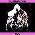 Bigfoot Rock On Holding PNG, American Flag Sasquatch PNG