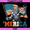 Bigfoot Sasquatch American Flag PNG, Patriotic Fourth of July PNG