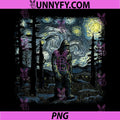 Bigfoot Starry Night Sasquatch Van Gogh Sky PNG, Painting Art Performance PNG