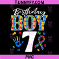 Birthday Boy 7 PNG, Years Old Autism Awareness PNG