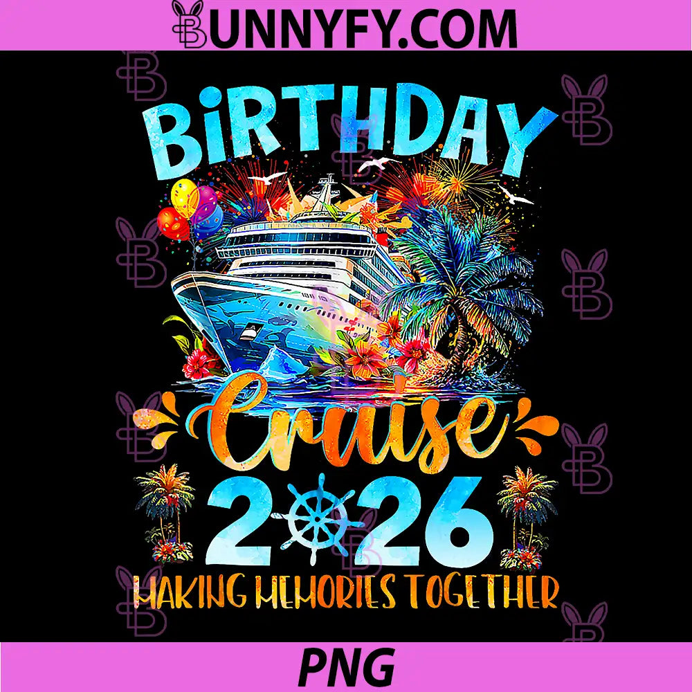 Birthday Cruise 2026 PNG, Making Memories Together Family Group PNG