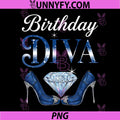 Birthday Diva Queen PNG, High Heels Denim & Diamonds PNG
