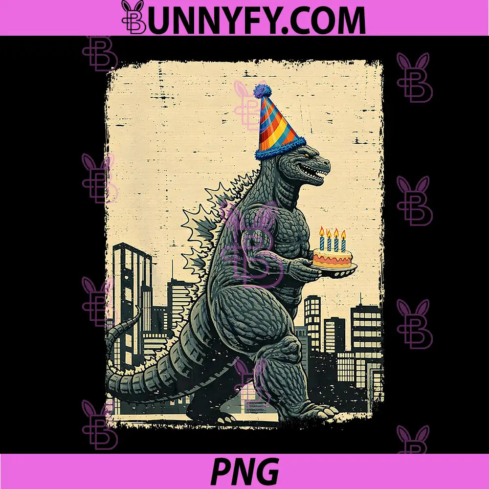 Birthday Japan Monster Movie PNG, Bday Party Decorations PNG