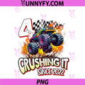 Birthday Monster Truck 4 Years Old Boys PNG, 4th Party Born 2022 PNG