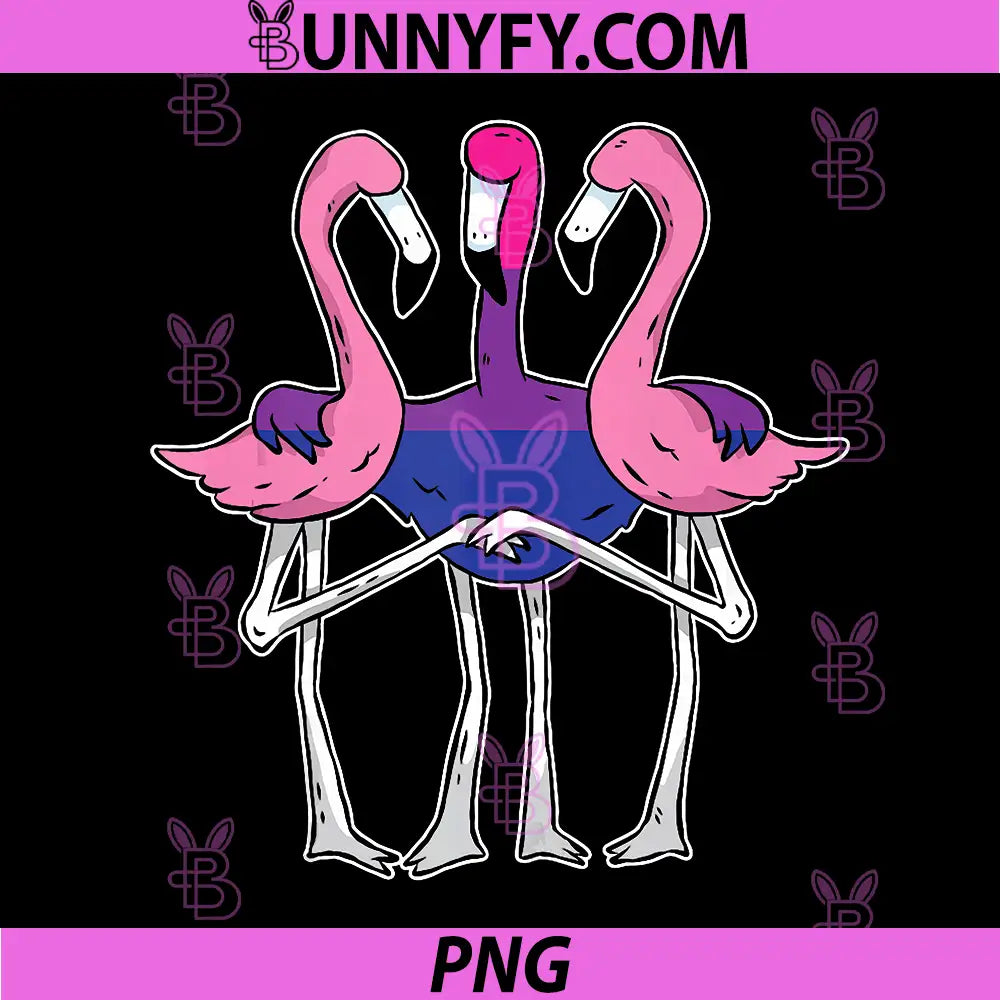 Bisexual Pride Flamingo PNG, LGBT-Q Ally Bi Flag Animal PNG