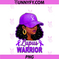 Black Afro Girl Woman Lupus Warrior PNG, Purple Awareness Ribbon PNG