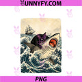 Black Cat Biting Shark Anime PNG, Graphic Tees Men Cool Japanese PNG
