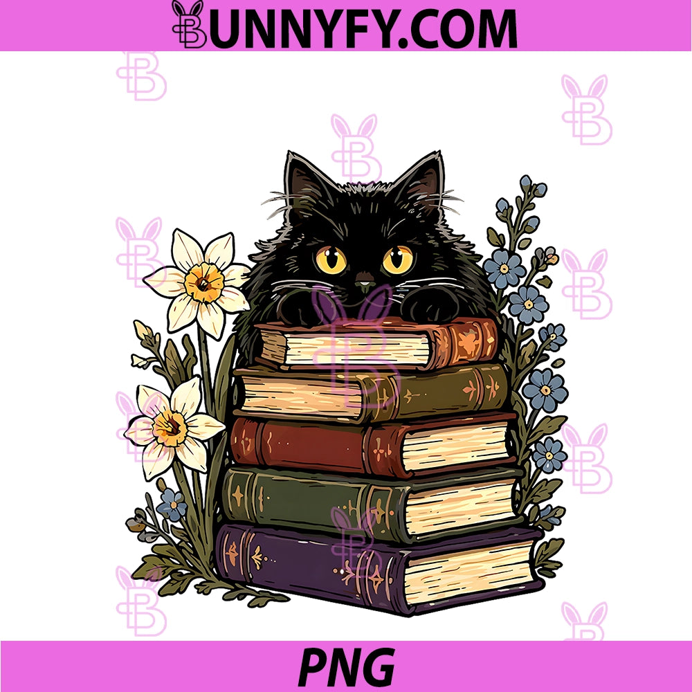 Black Cat Book PNG, Lover PNG