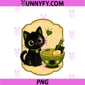 Black Cat Ramen Bowl Cute PNG, Kawaii Anime Noodle Kitten PNG