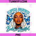 Black Girl Bald & Beautiful PNG, Hair Loss Alopecia Awareness PNG