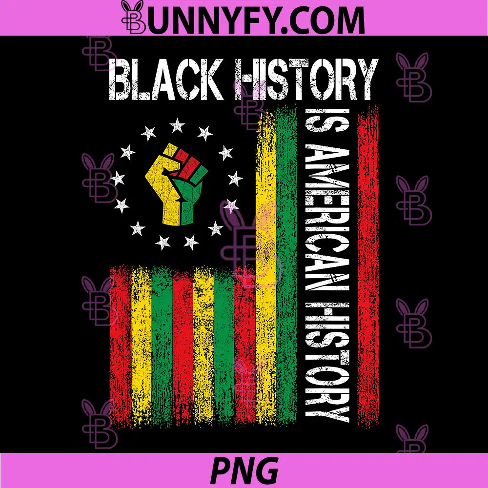 Black History Is American History PNG, Afro African American Flag PNG