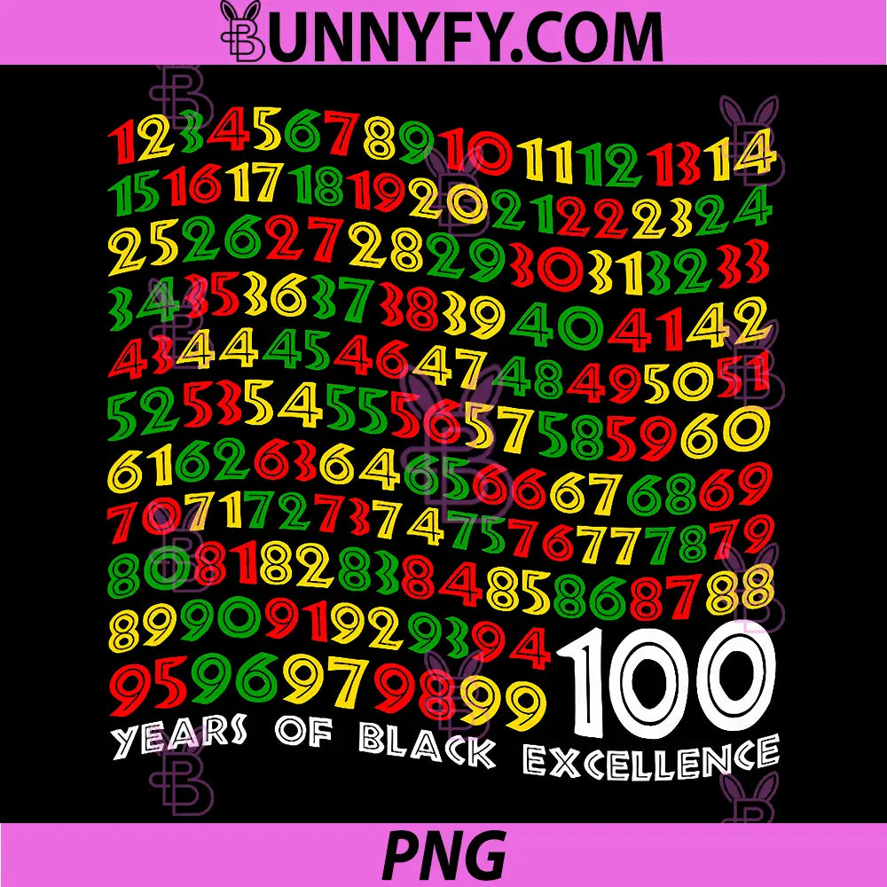 Black History PNG, Month 100 Years of Black Excellence Centennial PNG