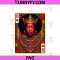 Black History Month Queen Of Hearts Card PNG, Black Woman Crown PNG