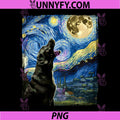 Black Lab Dog Canine Art Van Gogh PNG, Starry Night Labrador Performance PNG