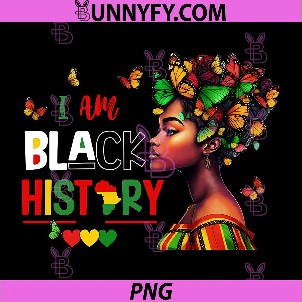 Black Woman African Melanin PNG, I Am Black History PNG