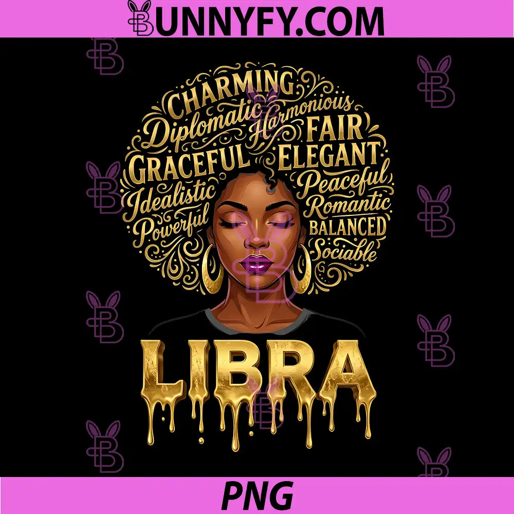 Black Woman Afro Libra Zodiac PNG, Sign Astrology Typography PNG