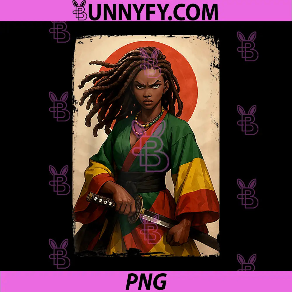 Black Woman Samurai PNG, Kimono Black History Month PNG