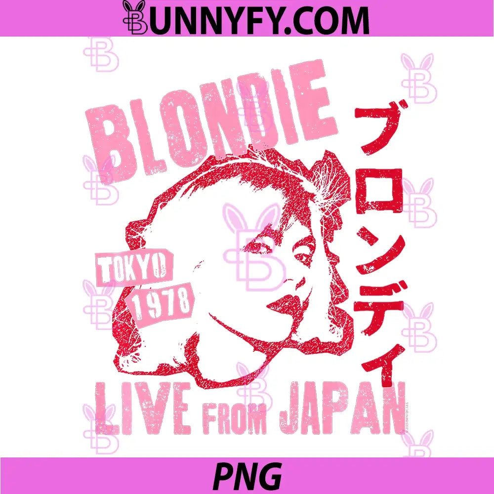 Blondie Live From Japan PNG, Flyer Vintage Band PNG