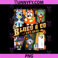 Bluey Halloween Characters Est 2018 PNG, Bluey And Bingo PNG