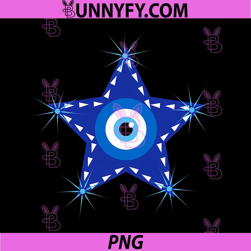 Blue Evil Eye Star with Celestial PNG, Symbol Design PNG