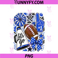 Blue Game Day Team High School PNG, Football Cheer Mom PNG