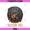 Bluegrass Music Funny Raccoon Roll PNG, Banjo Vintage Festival PNG