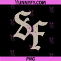SF Gothic Letter Design Beige On Black Background PNG, SF Vintage Style Typography Art PNG