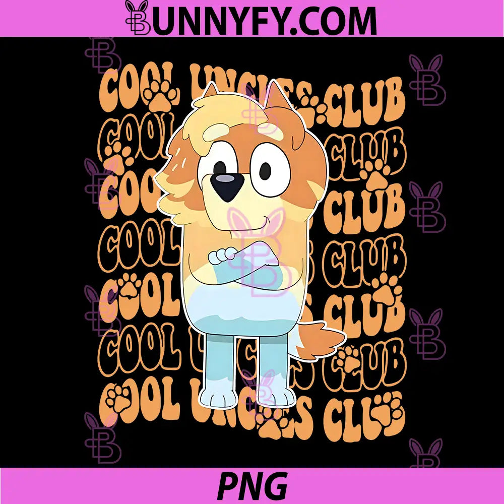 Bluey Cool Uncles Club Cartoon Character PNG, Cool Uncles Club Bluey Design PNG