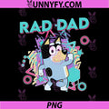 Bluey Rad Dad Retro Cartoon Design PNG, Bluey Dad Colorful Geometric Art PNG