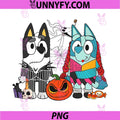 Bluey Family Halloween PNG, Trick or Treat PNG, Retro Spooky Halloween PNG