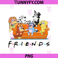 Bluey Friends Cartoon Couch Scene PNG, Bluey And Friends Sofa Art PNG