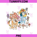 Bluey Bingo Mushroom Fairycore Cartoon PNG, Bluey Floral Cute Art PNG