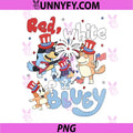 Red White Bluey Patriotic Cartoon PNG, Bluey Fourth Of July Party PNG